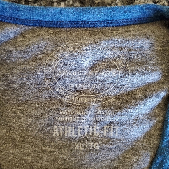 Men's Blue/Gray American Eagle XL shirt - Picture 3 of 5